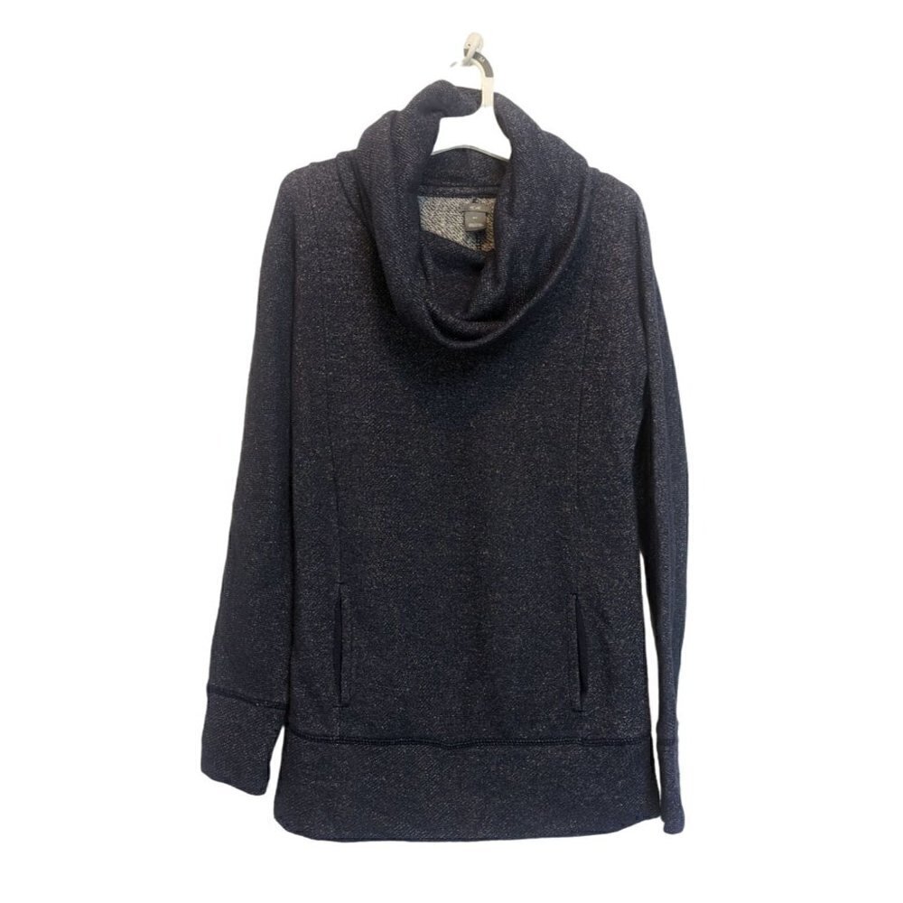 Aerie Sparkle Navy Blue Cowl Neck Sweatshirt Women's XS
